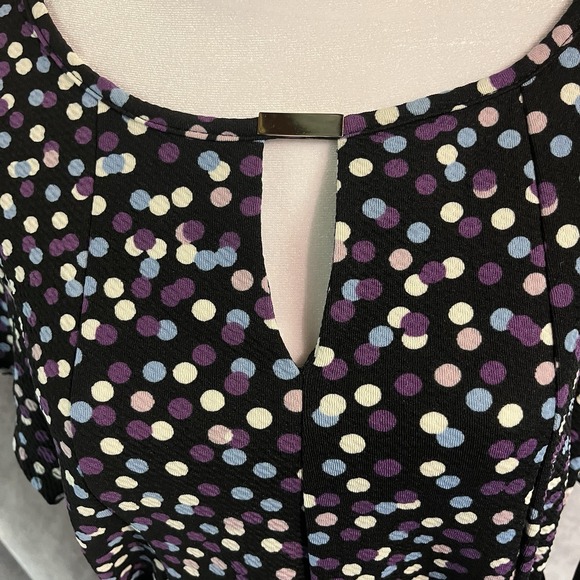 Avenue‎ Polka Dot Dress Black Purple Blue White 18/20 NWT Fit And Flair Retro - Picture 5 of 15